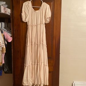 Tiered Off the Shoulder Maternity Dress